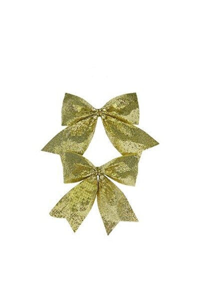 ANTBRO ® Set de 2 fundițe aurii cu sclipici pentru brad de Crăciun, 14 x 15 cm