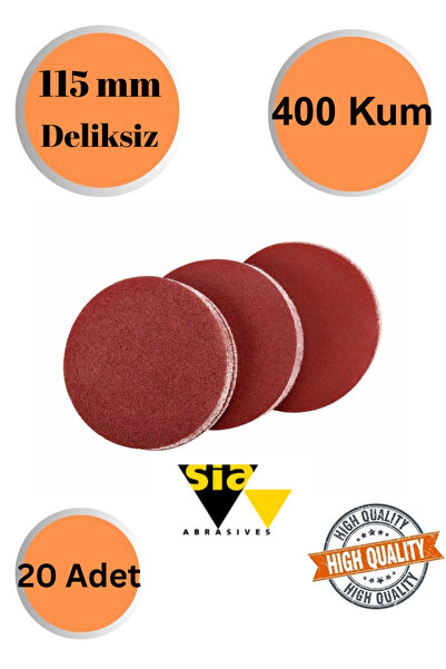 Mobilyap Sia 20 Adet 400 Kum Deliksiz 115 mm Cırt Zımpara Kağıdı El Zımparala...