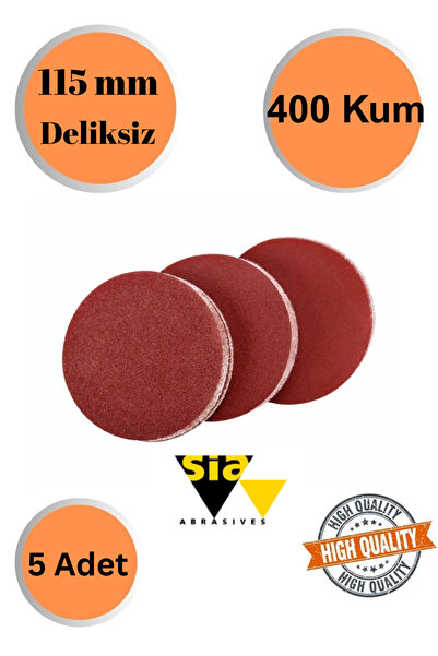 Mobilyap Sia 5 Adet 400 Kum Deliksiz 115 mm Cırt Zımpara Kağıdı El Zımparalar...