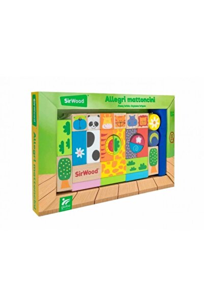 GLOBO LEGNOLAND Set 32 cuburi din lemn cu saculet depozitare Globo