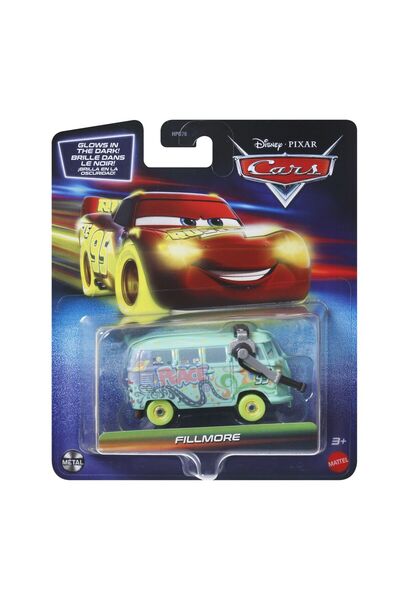 mattel Cars glow racers metal car fillmore 1 to 55 scale
