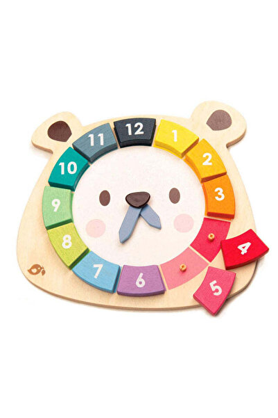 Tender Leaf Toys Ceasul Ursul colorat, din lemn premium - Bear Colour Clock -...
