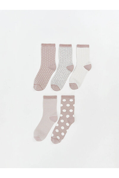 LC Waikiki Lcw Dream Pink Patterned Women's Socks 5-Pack