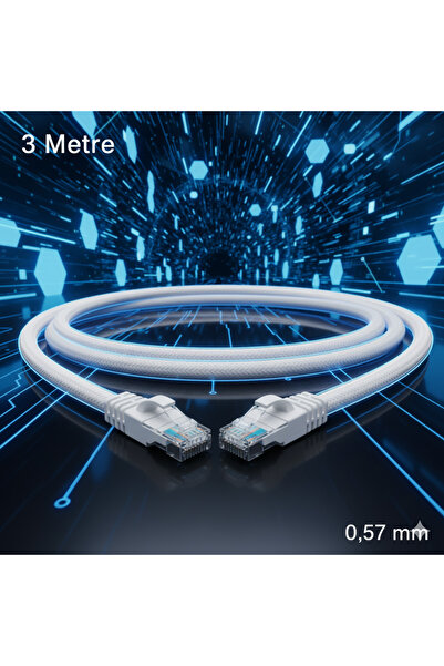 OKURLAR 3 Meter Cat6 (Category 6) Ethernet /Internet/Data/Network/Modem Cable High Speed (3 Meters)