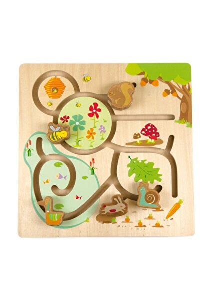 ANDREU TOYS Jucarie placa din lemn, animale din padure,