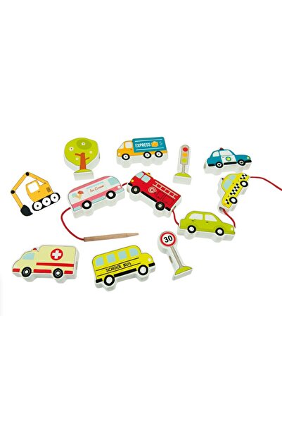 ANDREU TOYS Σετ παιχνιδιών με 11 ξύλινες φιγούρες, αυτοκινητάκια,