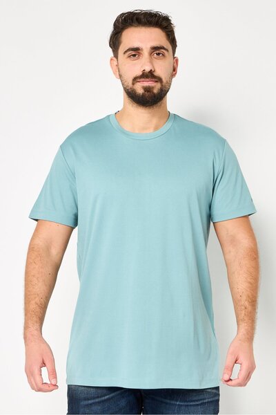 Dkny Men Crew Neck Short Sleeves Plain T-Shirt, Sage Green