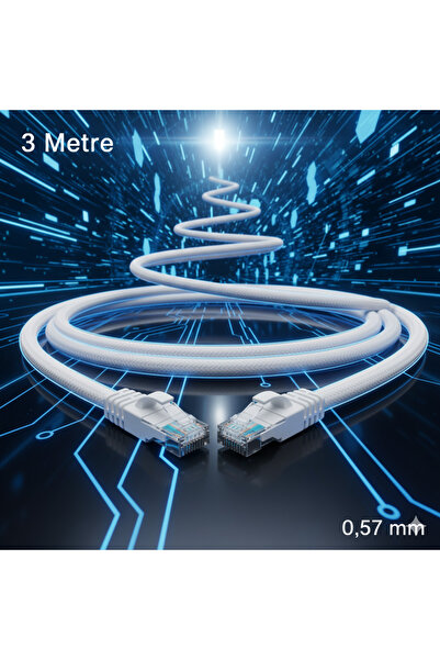 OKURLAR 3 Meter Cat6 (Category 6) Ethernet /Internet/Data/Network/Modem Cable High Speed (3 Meters)