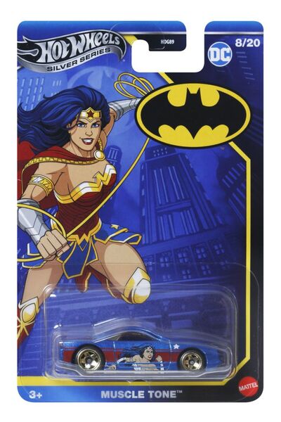 Evelise HOT WHEELS MASINA METALICA TEMATICA BATMAN MUSCLE TONE SCARA 1 LA 64