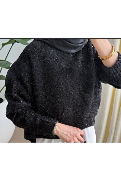 GONCA MODA KISA SİMLİ SİYAH KAZAK