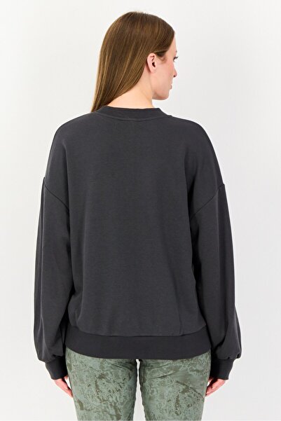 New Balance Women Oversized Fit Long Sleeve Training Sweatshirt, Dark Grey