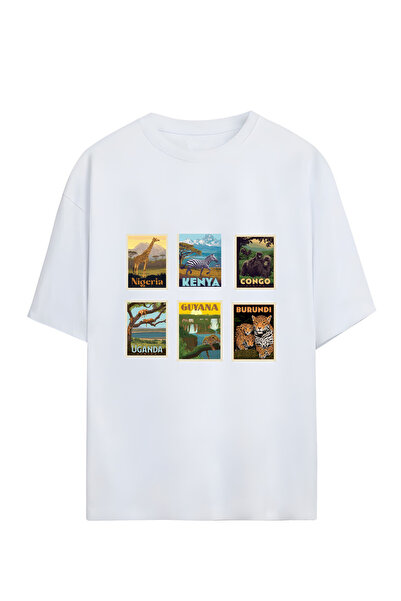 GraffTee تي شيرت قطني للجنسين من أفريقيا قصة فضفاضة