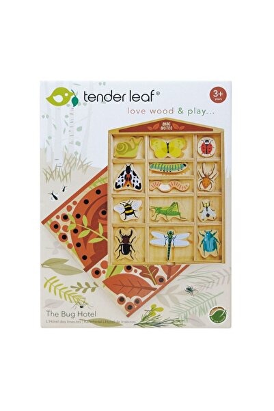 Tender Leaf Toys Hotelul de insecte, din lemn premium - The Bug Hotel - 14 pi...