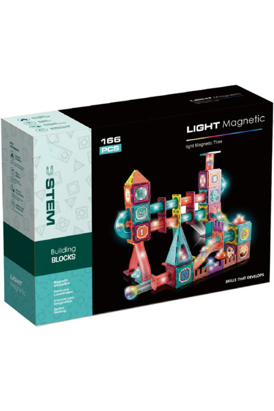 Bufnitel My Magnetic Maze with Lights - 166 pieces (7.5 cm)