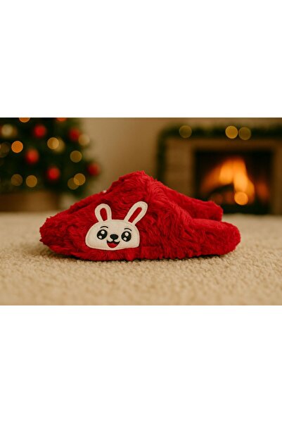 ALB TERLİK AYAKKABI SAN. TİC. LTD. ŞTİ. Women's Winter Plush House Slippers – Cute Rabbit Pattern, Non-Slip Sole, Soft Texture