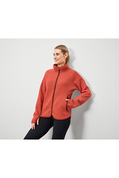 Tchibo Women's Teddy Fleece Jacket, Orange