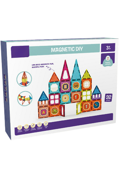 Bufnitel Magnetic construction set - 32 pieces (7.5 cm)
