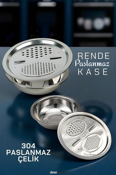 MCA Deerhome Paslanmaz Çelik Çok Fonksiyonlu Rende ve Sebze Hazırlama Kabı Mutfak Rende Seti Çok Amaçlı Rende