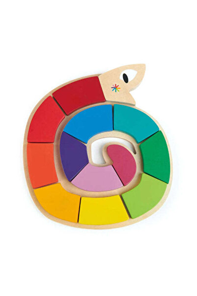 Tender Leaf Toys Sarpele colorat, din lemn premium - Colour Me Happy - 13 pie...