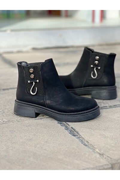 GÜLERSHOES Garantili Su Geçirmez Kaymaz Taban Kalın Topuklu Kadın Şık Tarz Bot 36-37-38-39-40 Numara