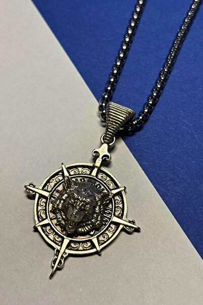 LapisButik Özel Yapım Paslanmaz Çelik Zincir Erkek Kolye