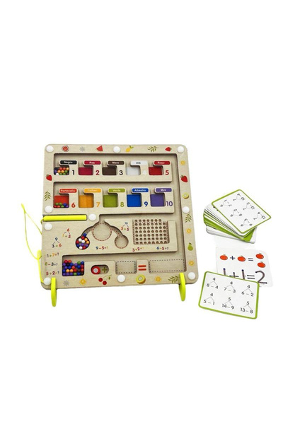 OEM Labirint magnetic din lemn cu sortare si numere in limba romana – joc edu...