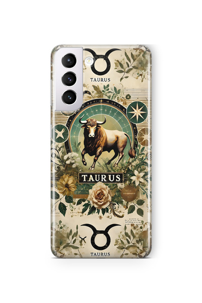 FLAMENKO Samsung Galaxy S22 Compatible Transparent Phone Case with Taurus Pat...