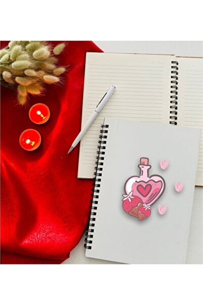 CVCWOOD Valentine's Day Love Potion White Wooden Notebook Pen Set