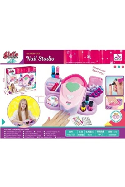 CREATIVE Super Spa Nail Studio manicure set for girls with LED lamp, 3 nail polishes, file, multicolor