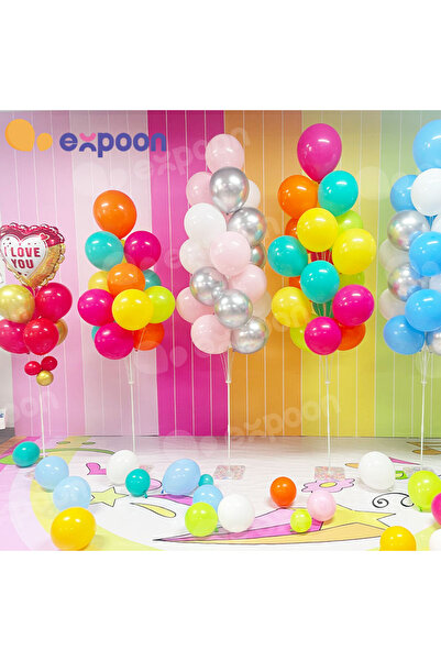 Noone 185 cm Colorful Stone-Based Balloon Display Stand Kit (Excluding Balloons)