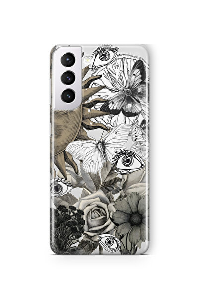 FLAMENKO حافظة هاتف شفافة بنمط الشمس والعين متوافقة مع هاتف سامسونج جالاكسي S22