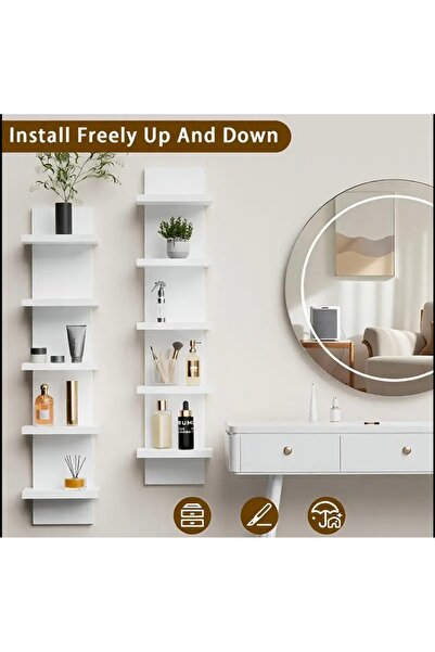 memsa avm Duvara monte katmanlı duvar rafı dekor rafı kitaplık tv ünitesi rafı 1 adet