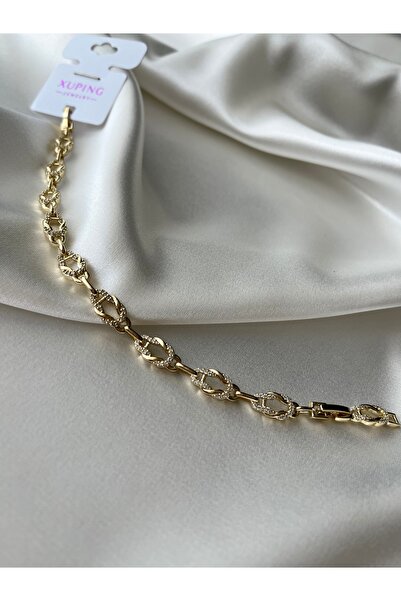 XUPING JEWELRY 14K Altın Kaplama Zirkon Taşlı Bileklik