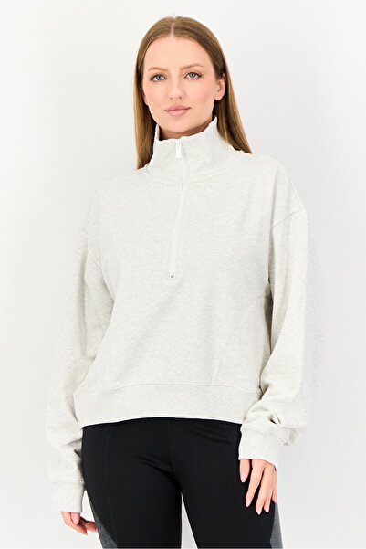 New Balance Women Sportswear Fit Outdoor Sweatshirt, Heather Grey