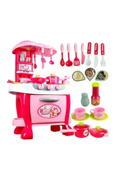 CREATIVE Toy Kitchen for Children 3+ Years with Sounds, Lights and 14 Accessories, Pink