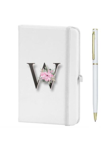 CVCWOOD Letter W Flower Pattern Printed Notebook