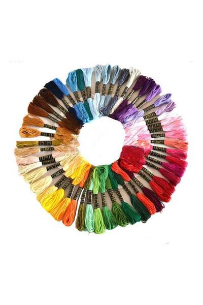 Generic 50-Piece Mix Colors Cross Stitch Embroidery Thread Multicolour