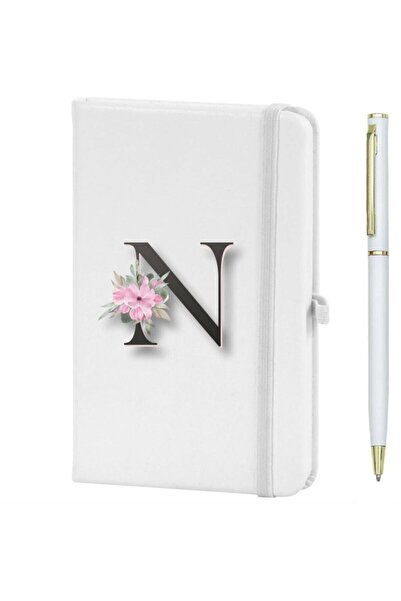 CVCWOOD Letter N Flower Pattern Printed Notebook