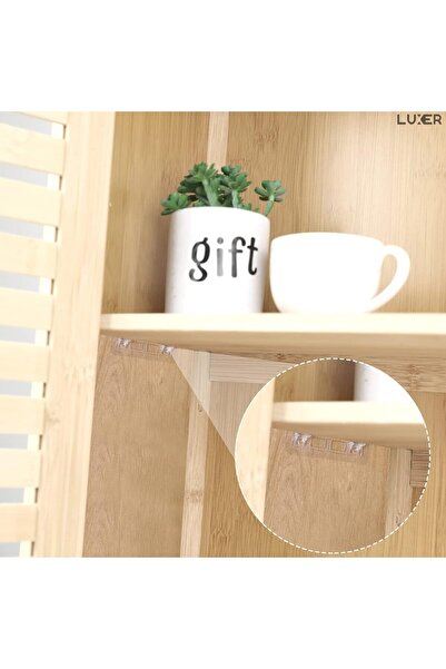 LUXER Set of 10 Self-Adhesive Supports for Shelves and Shelves, Shelf Mounting Without Holes, Dimensions 12 x 4 cm