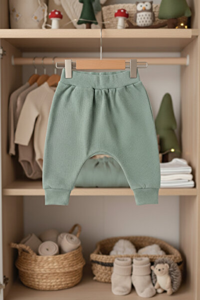 Salvia Dione Baby Boy Pants - 100% Cotton, Elastic Waist, Jogger, Cotton Lined, Brick Color, Natural, Comfortable, Stylish