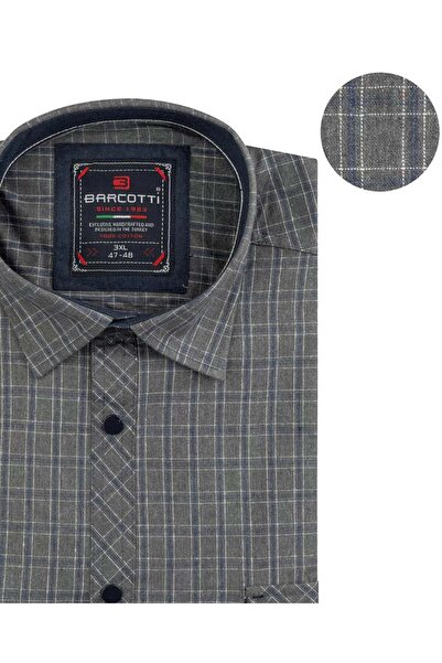 tambattal Cămașă din flanel de bumbac de mărime mare cu buzunare duble (potrivire largi și confortabilă)