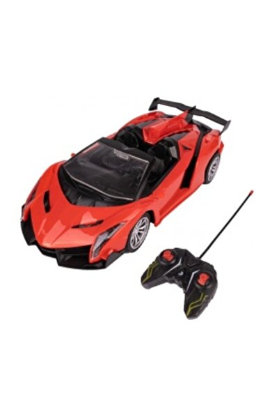 CREATIVE Mașină sport cu telecomandă, scară 1:18, pentru vârste de peste 4 ani, 23,5 cm, roșu și negru