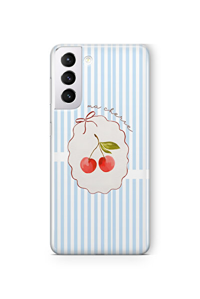 FLAMENKO حافظة هاتف شفافة متوافقة مع هاتف سامسونج جالاكسي S22 بنمط ما شيري كيريز