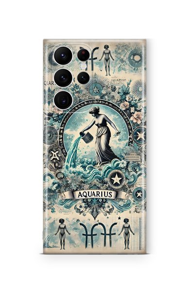 FLAMENKO Samsung Galaxy S23 Ultra Compatible Aquarius Patterned Transparent P...