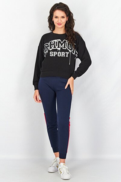 John Richmond Women Sportswear Fit Long Sleeves Sweatshirt, Black/White