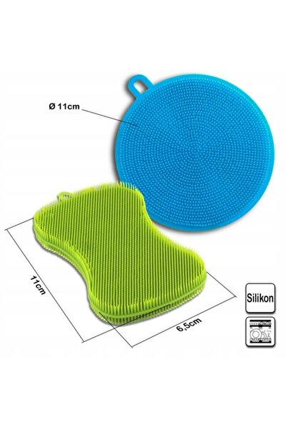 CARDSPLITTER Set of 2 silicone kitchen sponges, hygienic & , 11×6.5 cm
