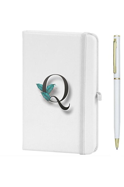 LİNOVERA Letter Q Flower Printed Notebook