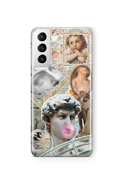 FLAMENKO حافظة هاتف شفافة بنمط كولاج عصر النهضة لهاتف سامسونج جالاكسي S22