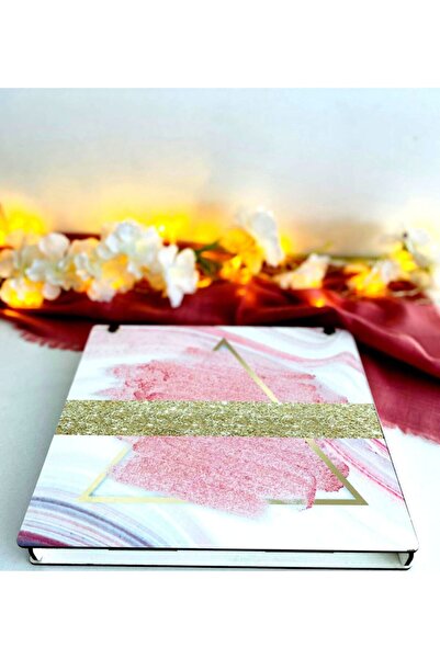 LİNOVERA Wooden Notebook Pen Set with Wooden Box - Pink1