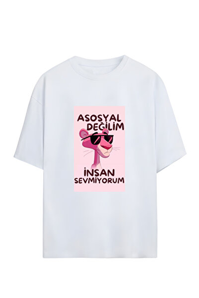 GraffTee تي شيرت قطني للجنسين من بينك بانثر قصة فضفاضة